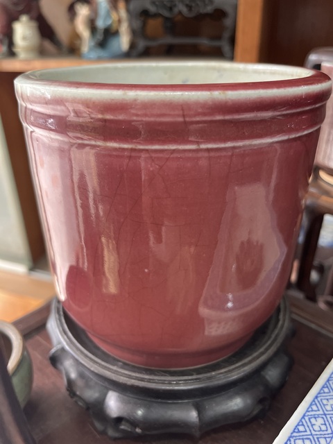 古玩陶瓷清中期郎紅釉銅式爐拍賣，當前價格6000元