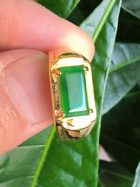 古玩玉器天然冰種滿綠翡翠鑲嵌馬鞍戒指（FJ93）拍賣，當(dāng)前價(jià)格368元