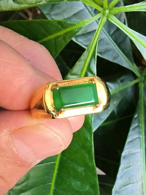 古玩玉器天然冰種滿綠翡翠鑲嵌馬鞍戒指（FJ93）拍賣，當(dāng)前價(jià)格368元