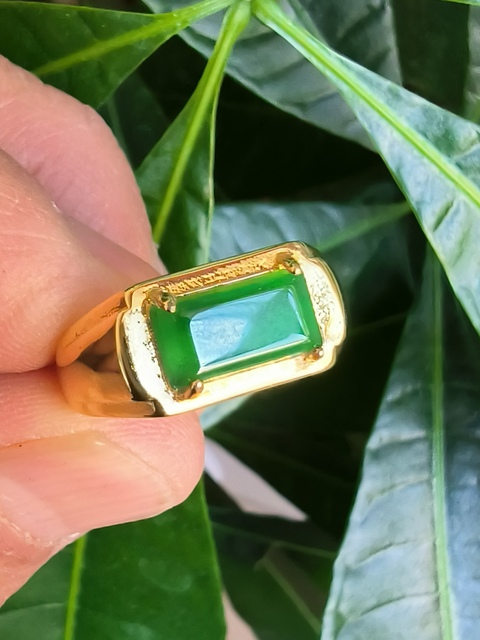 古玩玉器天然冰種滿綠翡翠鑲嵌馬鞍戒指（FJ93）拍賣，當(dāng)前價(jià)格368元
