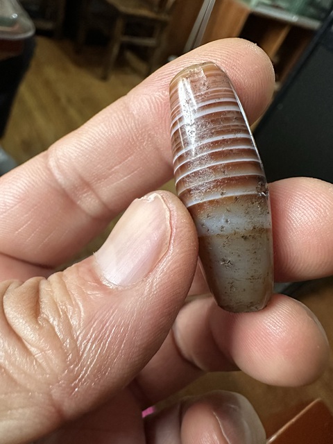 古玩玉器天然纏絲瑪瑙珠拍賣，當前價格5888元