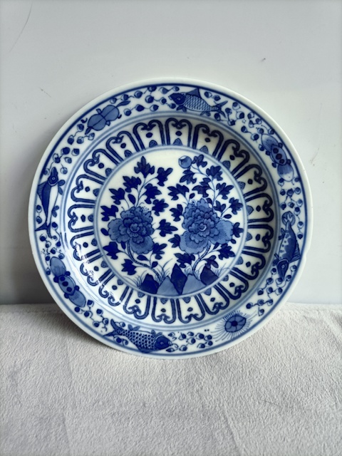 古玩陶瓷青花花卉紋盤拍賣，當前價格698元