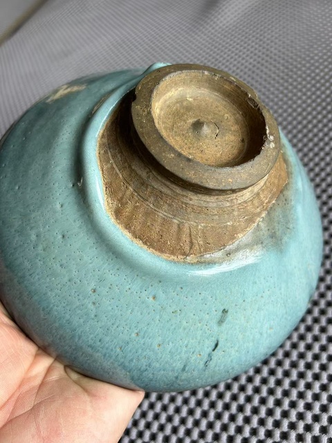 古玩陶瓷元代·鈞窯天藍釉碗拍賣，當前價格9888元