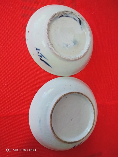 古玩陶瓷青花松竹梅紋盤一對拍賣,當前價格658元