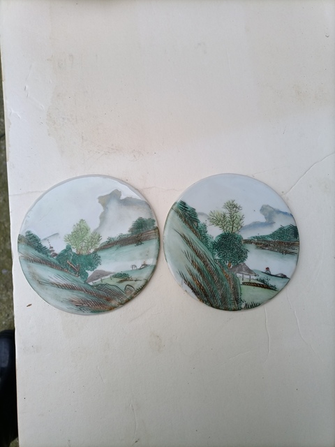 古玩陶瓷山水紋瓷板畫拍賣,當前價格700元