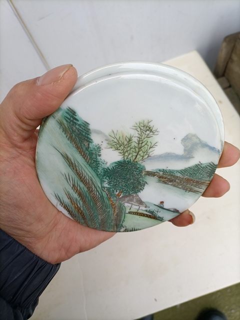 古玩陶瓷山水紋瓷板畫拍賣,當前價格700元