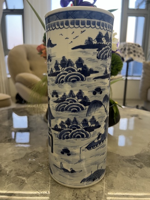 古玩陶瓷青花山水人物紋帽筒拍賣,當(dāng)前價(jià)格4800元
