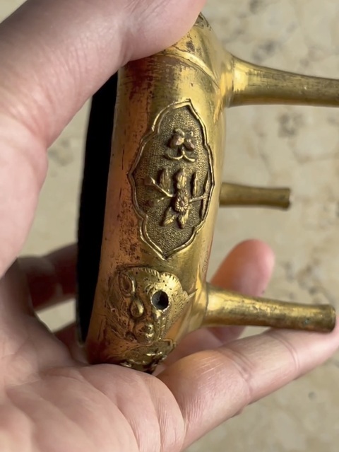 古玩銅器銅鎏金薰爐真品鑒賞圖