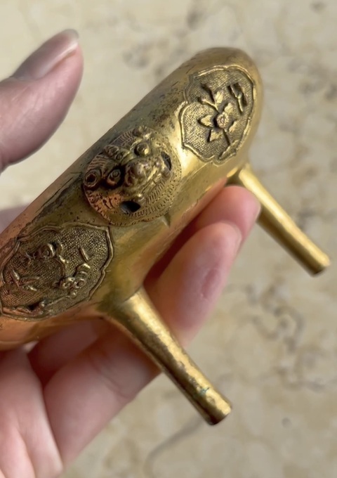 古玩銅器銅鎏金薰爐真品鑒賞圖