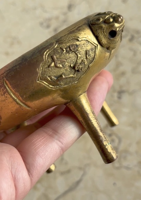 古玩銅器銅鎏金薰爐真品鑒賞圖
