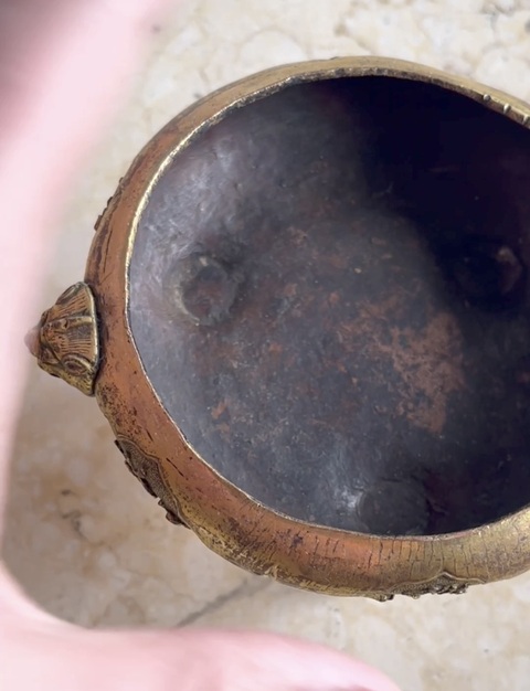 古玩銅器銅鎏金薰爐真品鑒賞圖