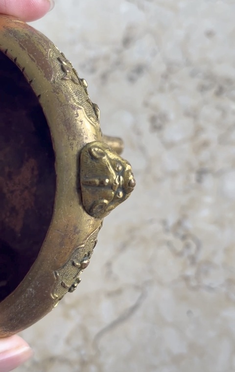古玩銅器銅鎏金薰爐真品鑒賞圖