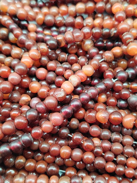 古玩玉器紅瑪瑙隔珠隔片珠鏈一條拍賣,當前價格266元