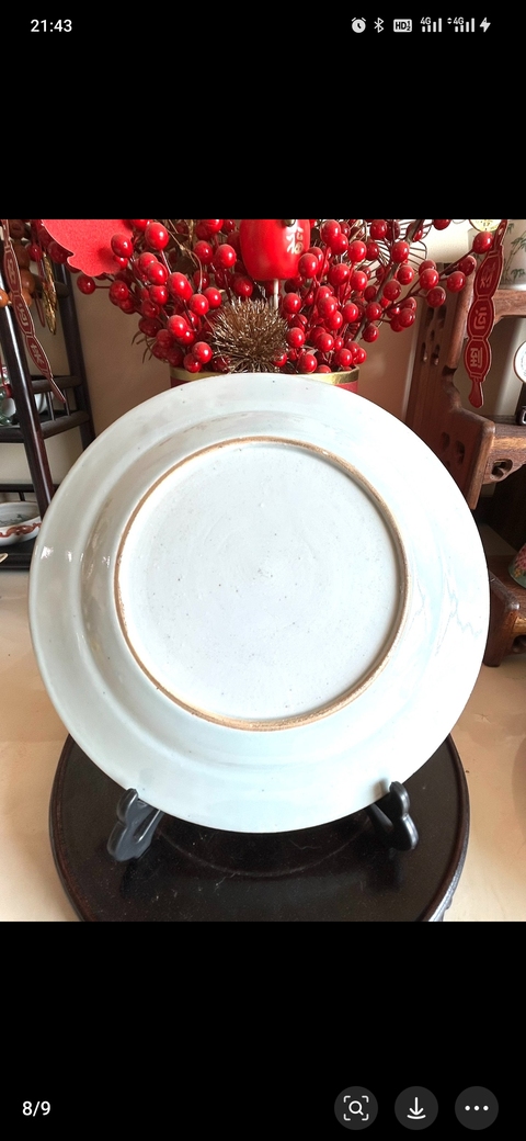 古玩陶瓷粉彩錦雞牡丹紋盤真品鑒賞圖
