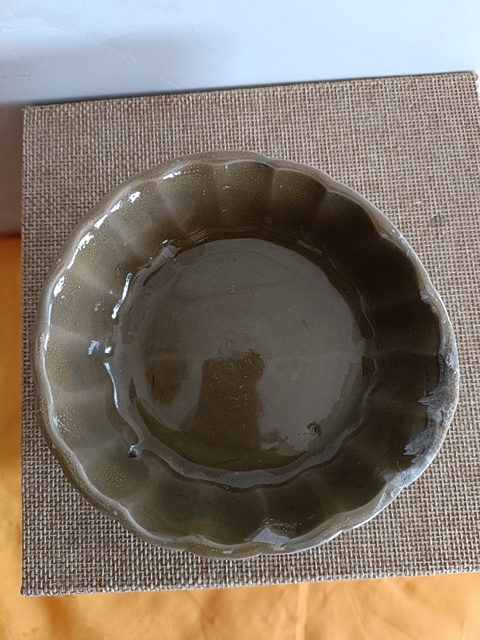 古玩陶瓷宋末元初龍泉青瓷鱔魚黃釉蔗椴洗拍賣,當前價格3980元
