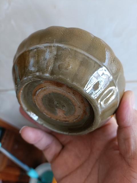 古玩陶瓷宋末元初龍泉青瓷鱔魚黃釉蔗椴洗拍賣,當前價格3980元