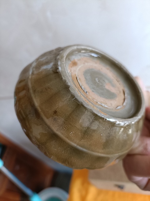 古玩陶瓷宋末元初龍泉青瓷鱔魚黃釉蔗椴洗拍賣,當前價格3980元