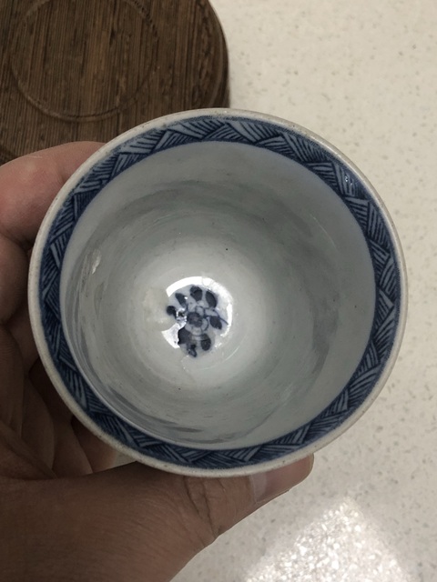 古玩陶瓷民國青花四美圖鈴鐺杯拍賣,當前價格300元