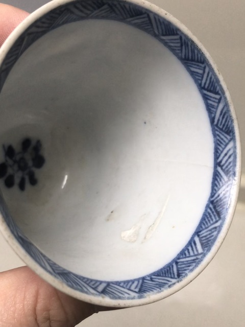 古玩陶瓷民國青花四美圖鈴鐺杯拍賣,當前價格300元