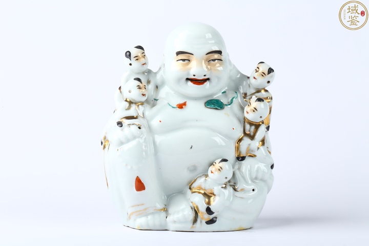 古玩陶瓷民國·粉彩描金五子鬧佛瓷塑拍賣,當(dāng)前價格1800元