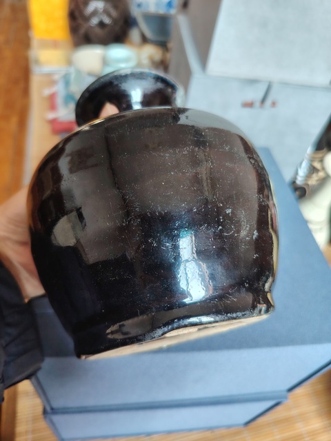 古玩陶瓷黑釉撇口瓶拍賣，當前價格1800元