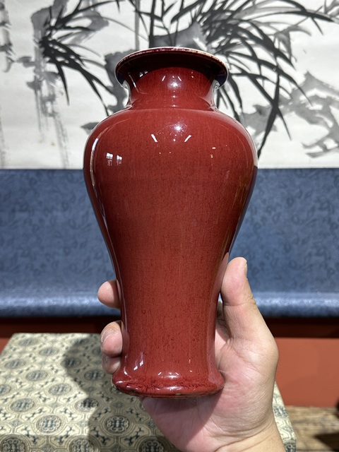 古玩陶瓷清代乾隆鈞紅釉梅瓶拍賣,當(dāng)前價格88000元