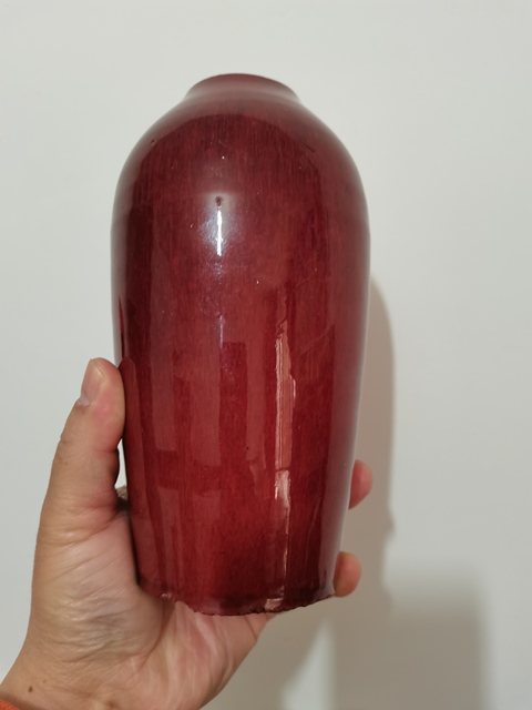 古玩陶瓷郎紅釉截口瓶拍賣，當前價格3200元