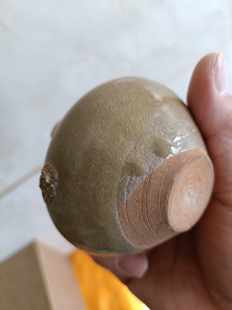 古玩陶瓷元代龍泉鱔魚黃釉冰片紋文房水盂拍賣,當前價格2980元