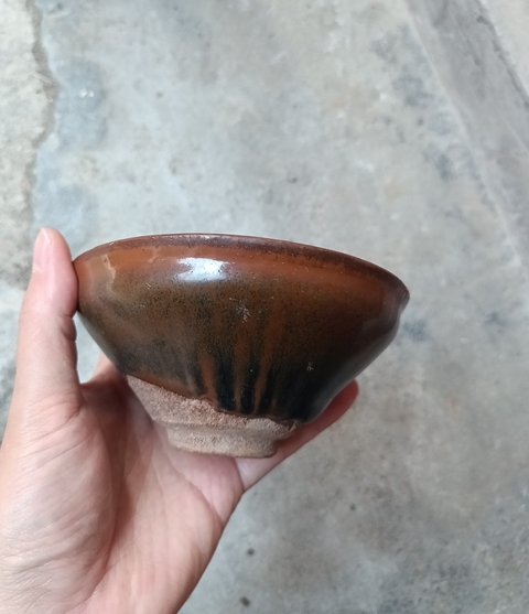 古玩陶瓷宋代建窯系兔毫束口盞拍賣,當前價格4500元
