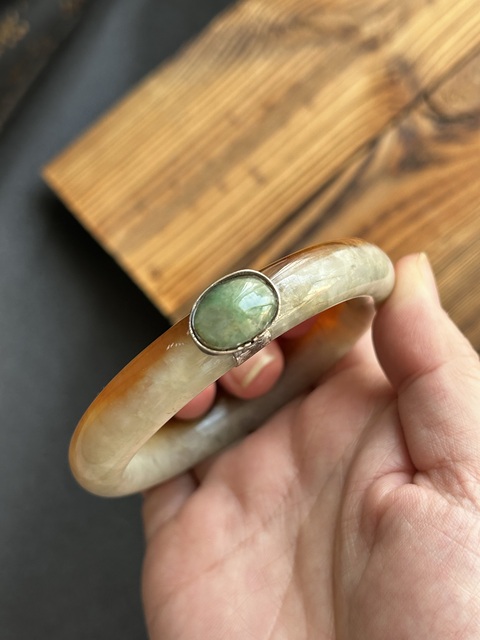 古玩玉器黃翡手鐲拍賣，當前價格6800元