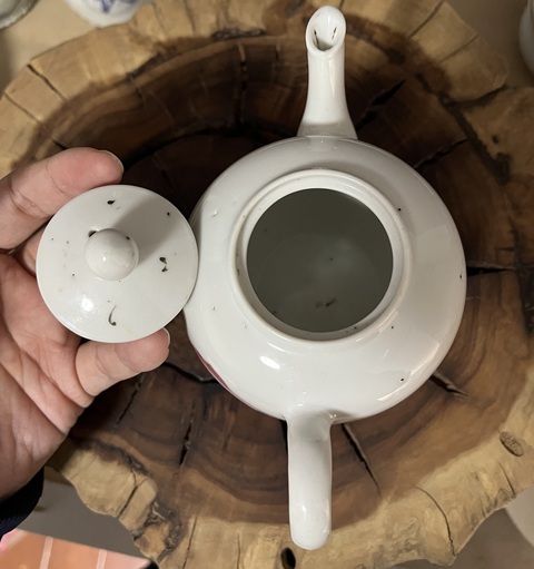 古玩陶瓷胭脂紅山水紋壺拍賣，當前價格888元