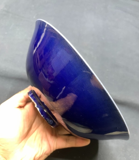 古玩陶瓷清早期 茄皮紫釉大碗拍賣，當前價格4800元