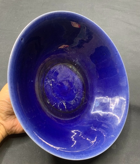 古玩陶瓷清早期 茄皮紫釉大碗拍賣，當前價格4800元