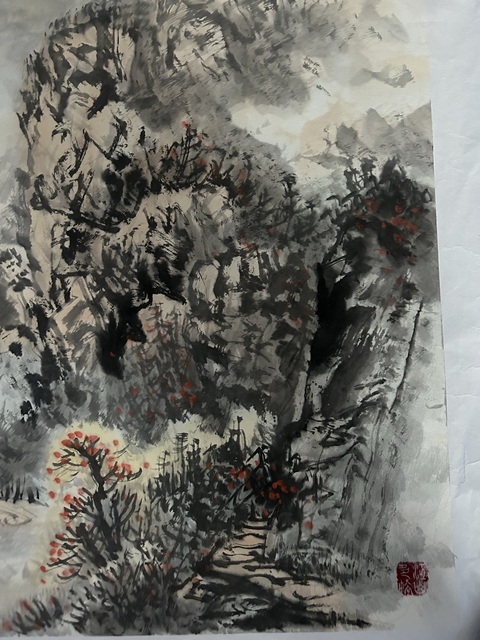 古玩字畫賈述軒《山水》拍賣,當前價格450元