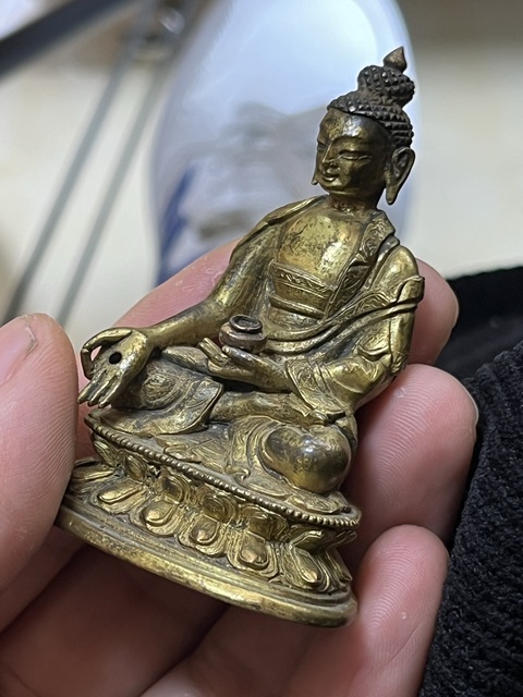 古玩銅器藥師佛拍賣,當前價格23000元