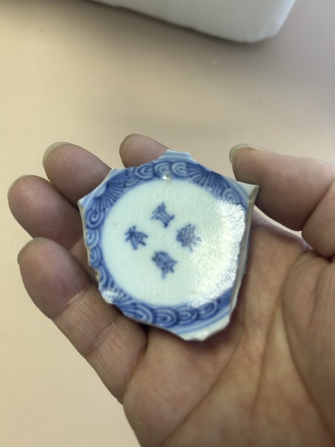 古玩陶瓷玉環底青花標本拍賣，當前價格600元