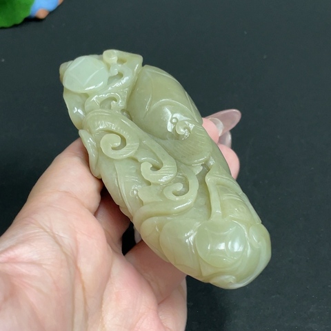 古玩玉器(特價清貨,天然和田玉財神把件(帶鑒定證書)拍賣,當前價格680元