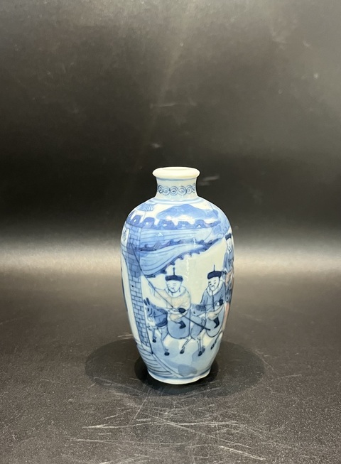 古玩陶瓷青花釉里紅人物鼻煙壺拍賣，當前價格7500元