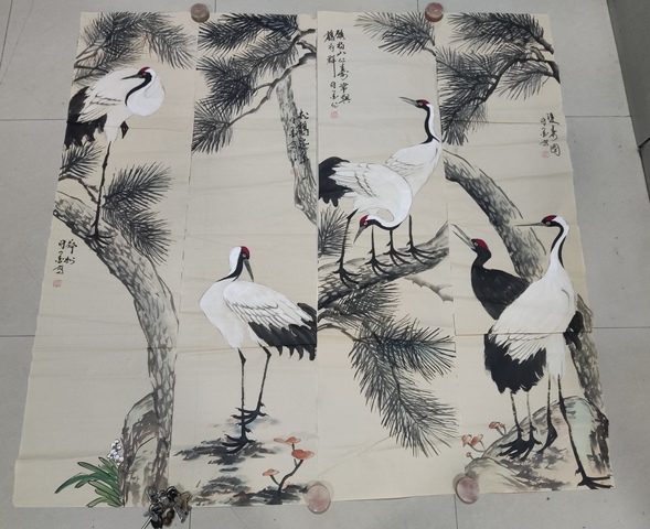 河南名家許墨 松鶴圖拍賣，當前價格228元