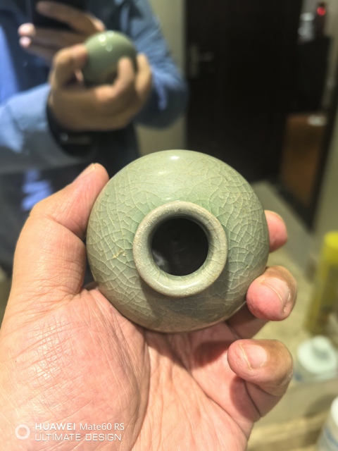 古玩陶瓷南宋龍泉青瓷水盂拍賣,當前價格6900元