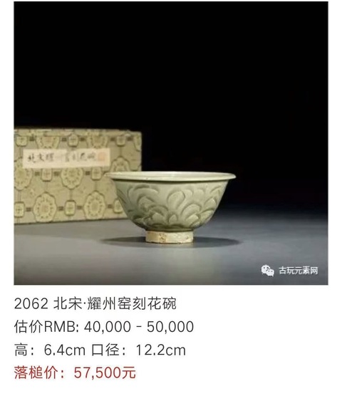 古玩陶瓷宋·青釉劃花紋碗拍賣,當前價格12000元