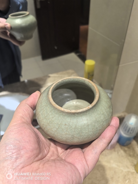 古玩陶瓷元代·青釉小罐真品鑒賞圖