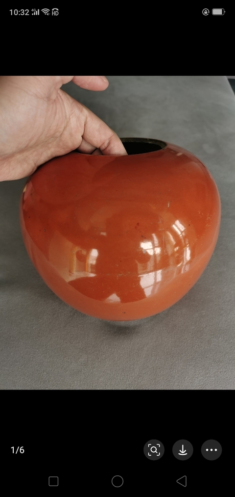 古玩陶瓷**紅釉西瓜罐拍賣,當(dāng)前價格856元