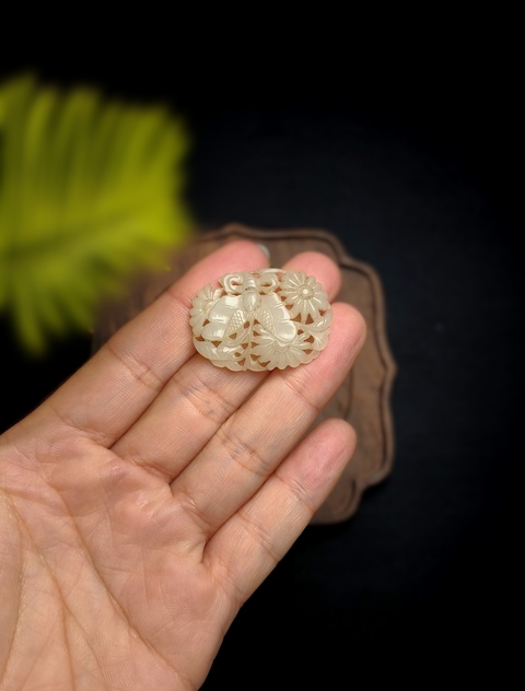 古玩玉器清代和田玉雕“蝴蝶佩”拍賣，當(dāng)前價(jià)格2800元