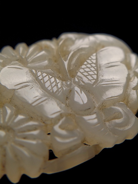 古玩玉器清代和田玉雕“蝴蝶佩”拍賣，當(dāng)前價(jià)格2800元