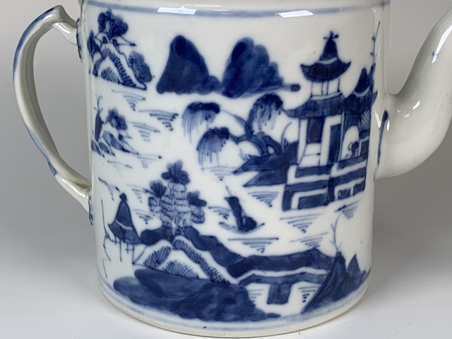 古玩陶瓷清中晚期·青花山水樓閣紋壺拍賣，當前價格414元