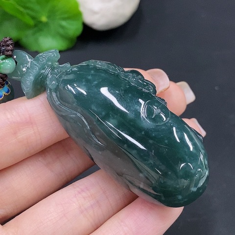 古玩玉器256天然翡翠小童子掛件 送證書拍賣,當前價格270元