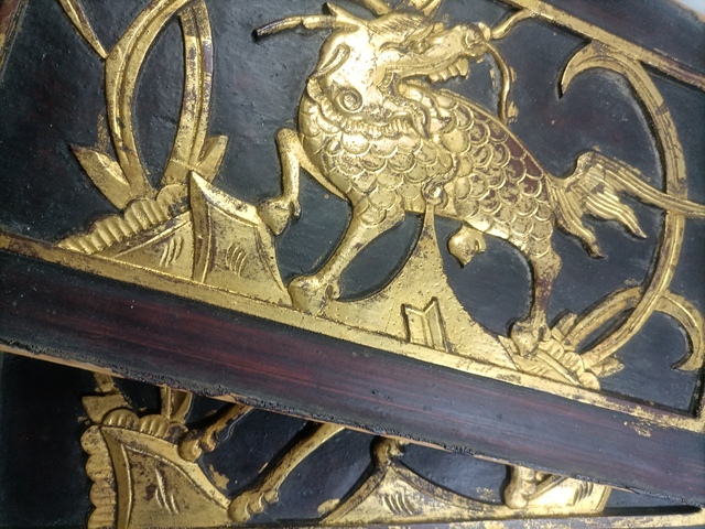 古玩雜項清代木雕花板兩塊拍賣,當前價格158元