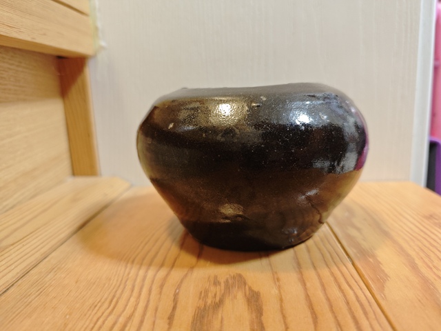 古玩陶瓷元末明初.醬釉圍棋罐拍賣，當前價格3500元