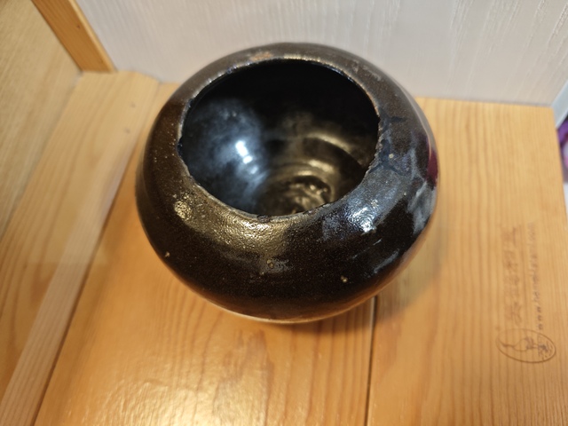 古玩陶瓷元末明初.醬釉圍棋罐拍賣，當前價格3500元